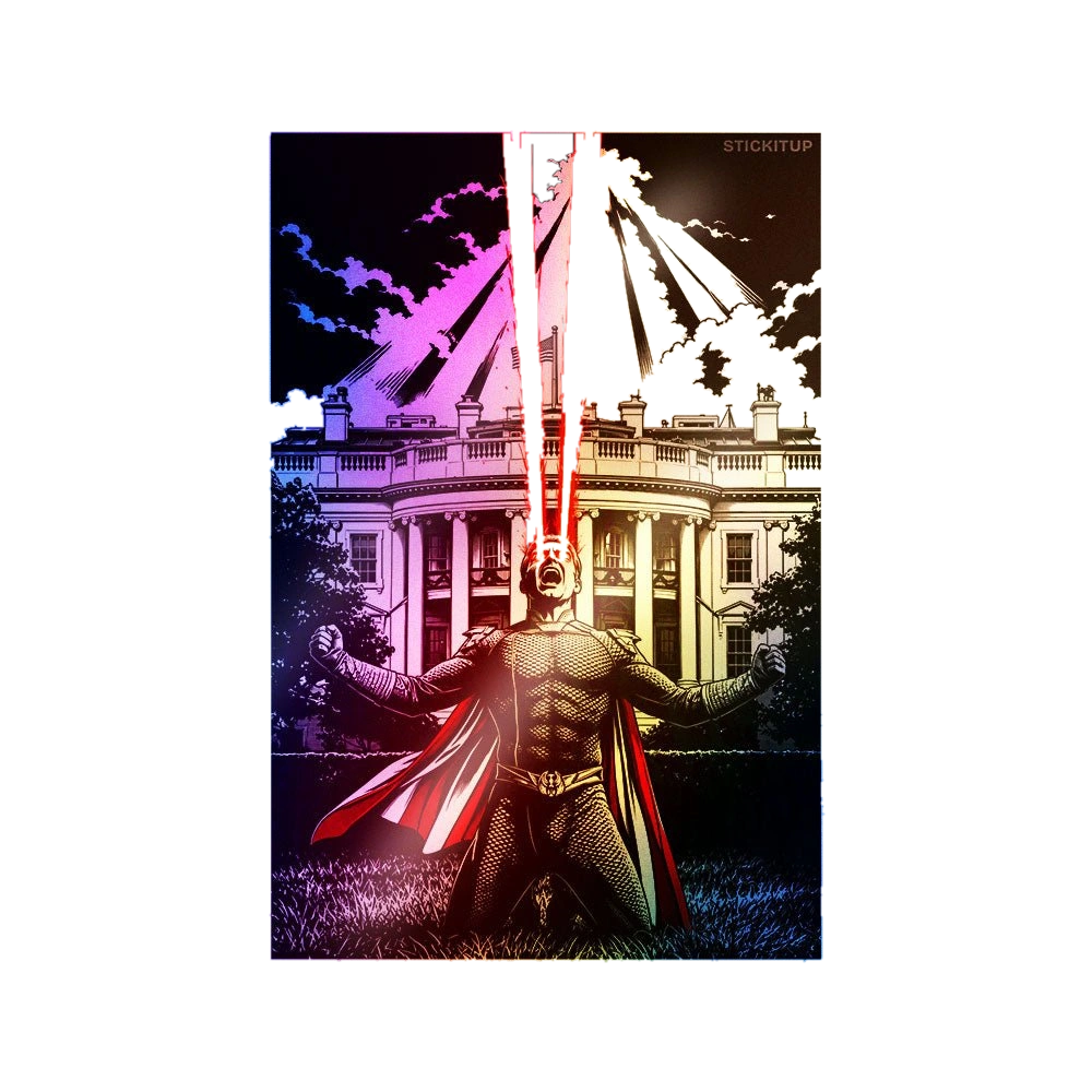 Dark Building Art Holographic Stickers